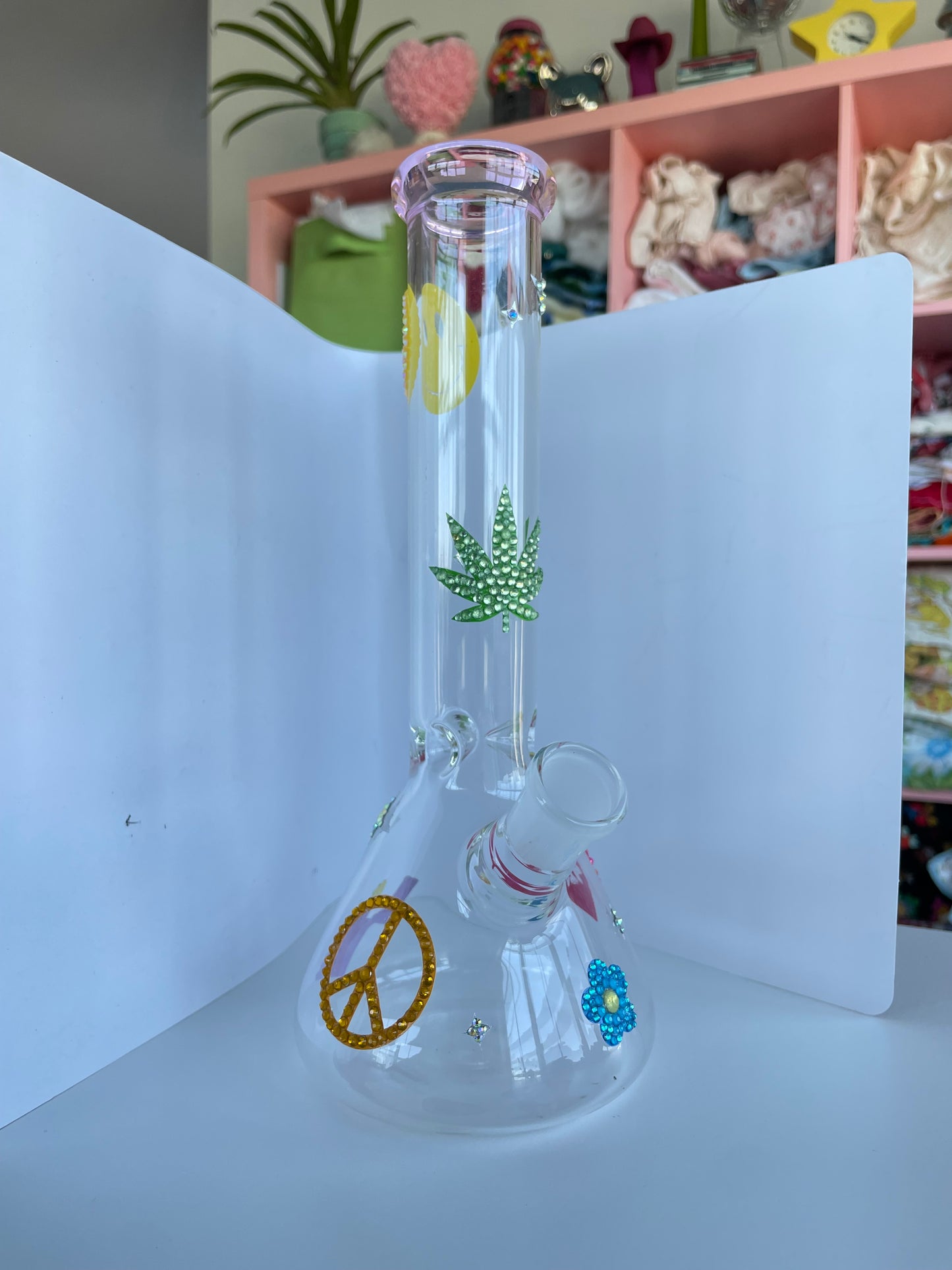 10" bedazzled girly decal bong
