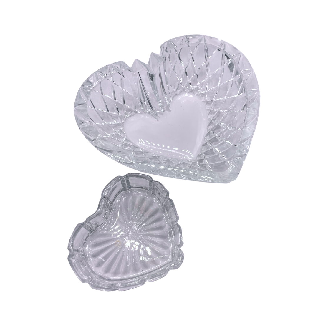 heart-shaped thrifted ashtrays