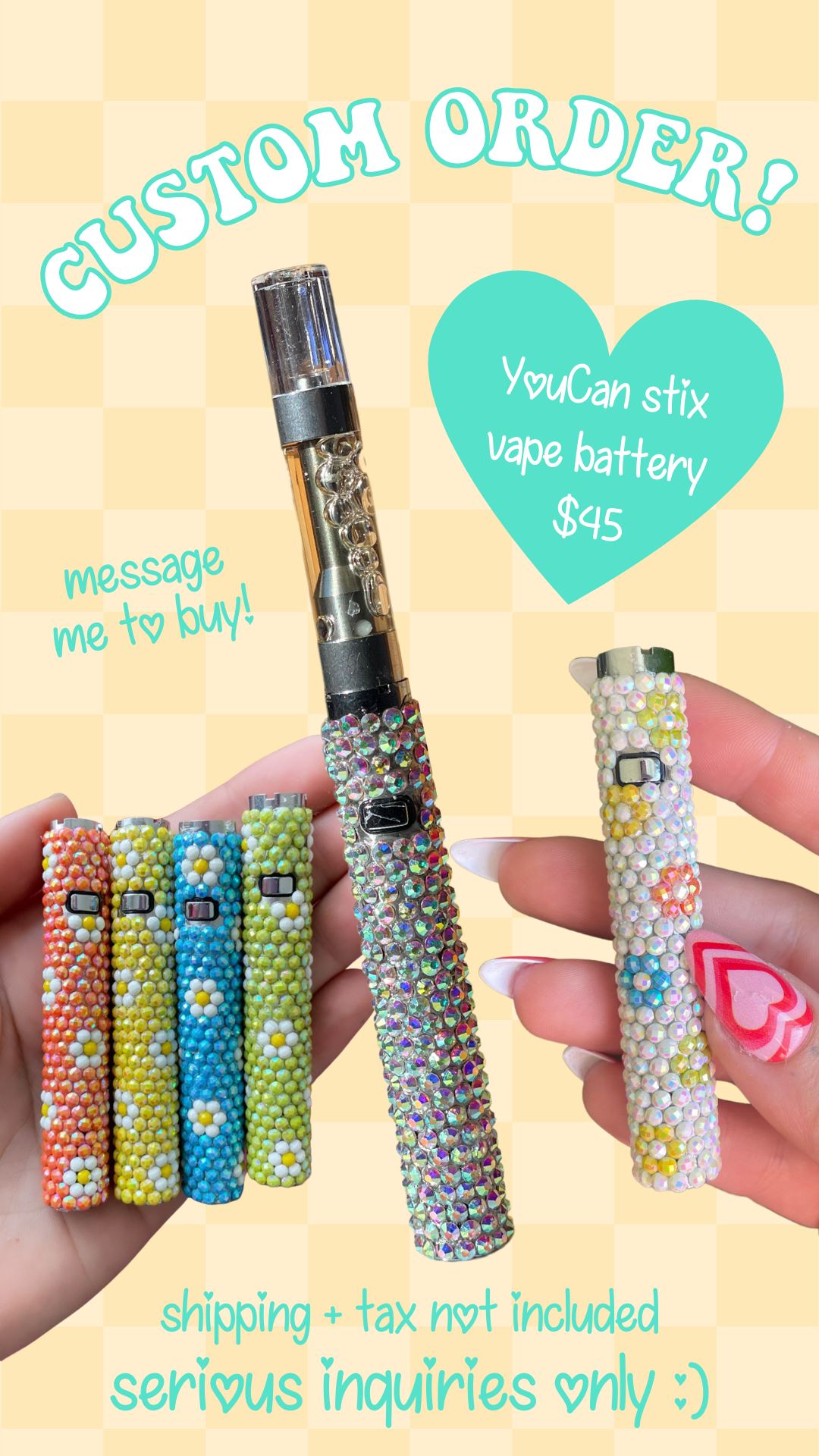 Bedazzled Cart Battery, Exclusive Designs