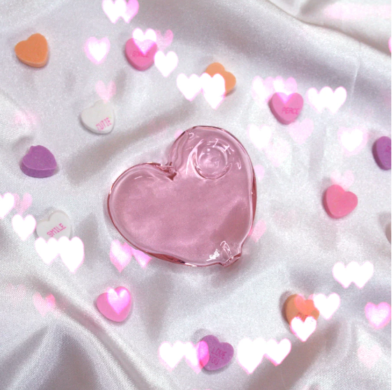 clear pink heart pipe